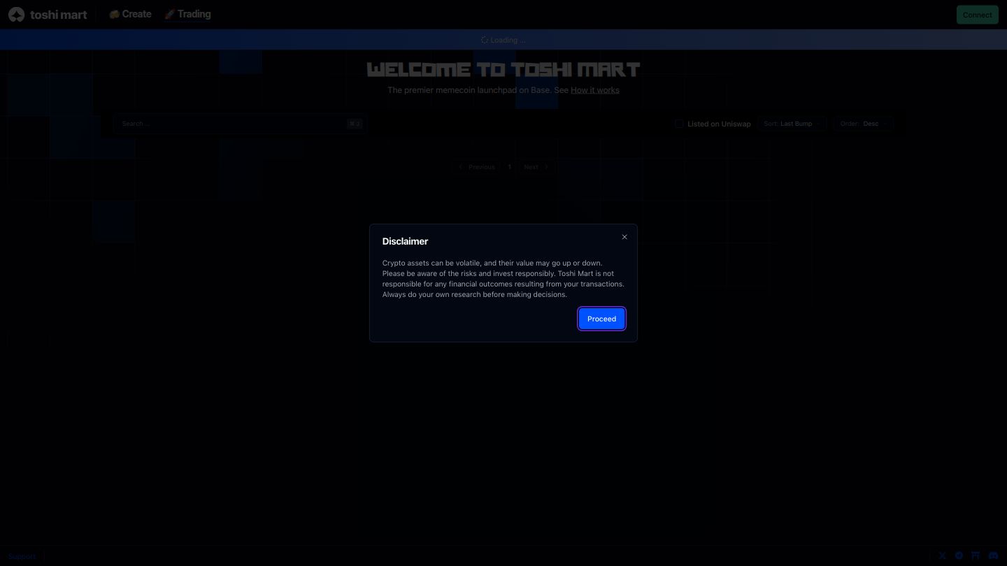 Toshi Mart Trading Platform